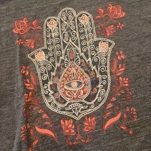 Vintage lucky shirt with Hindu hand print